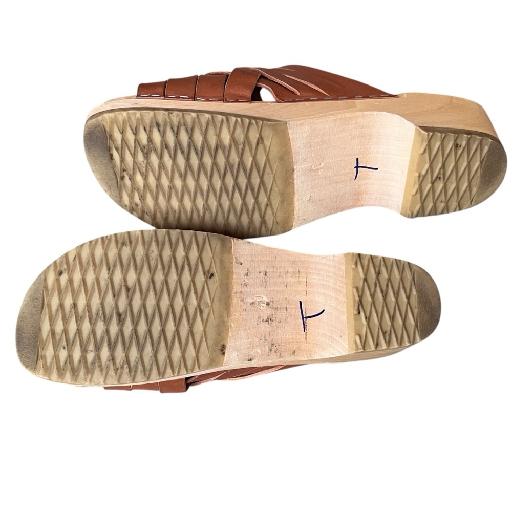Swedish Hasbeens ‘Britta’ Brown Woven Open Toe Clogs Mules. Size 10 (40) - Picture 7 of 8